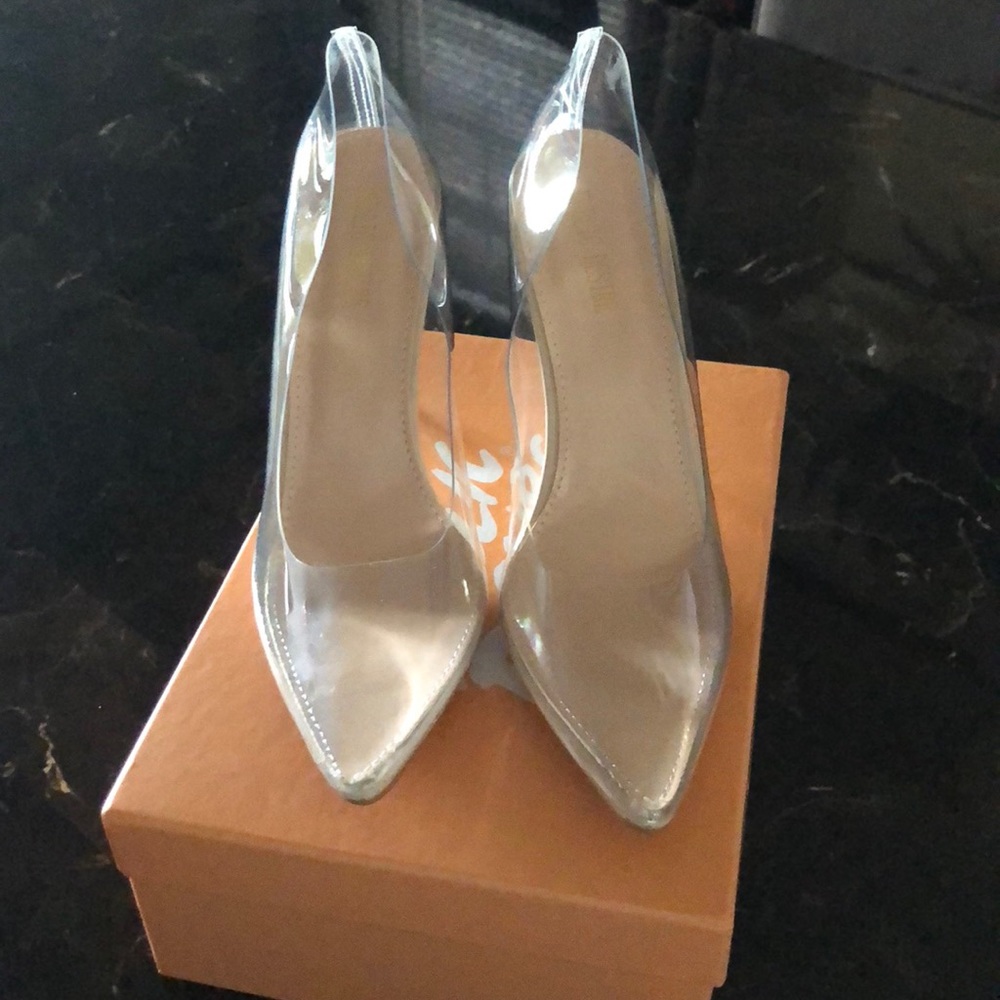 Clear Cinderella pumps